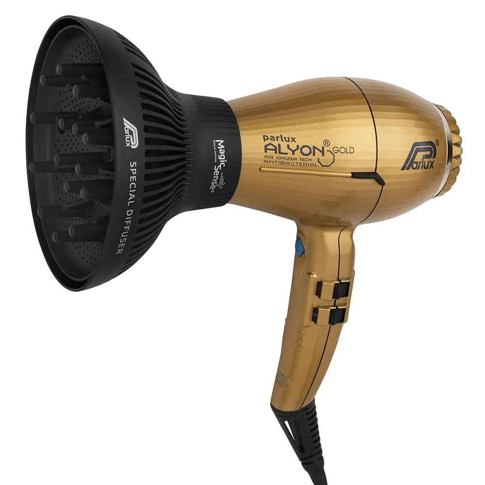 Parlux Alyon Air Ionizer Dryer - Gold 2250W With Diffuser Pack