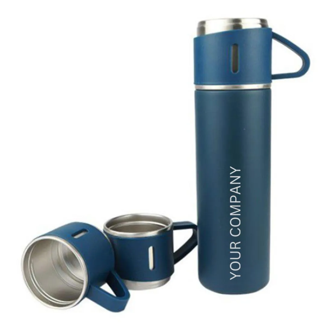 Personalized Travel Mug Thermos With 2 Cups Corporate Gift Set Box -  Add Your Company Name