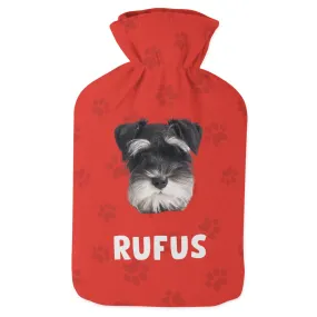 Photo Text Dog Hot Water Bottle