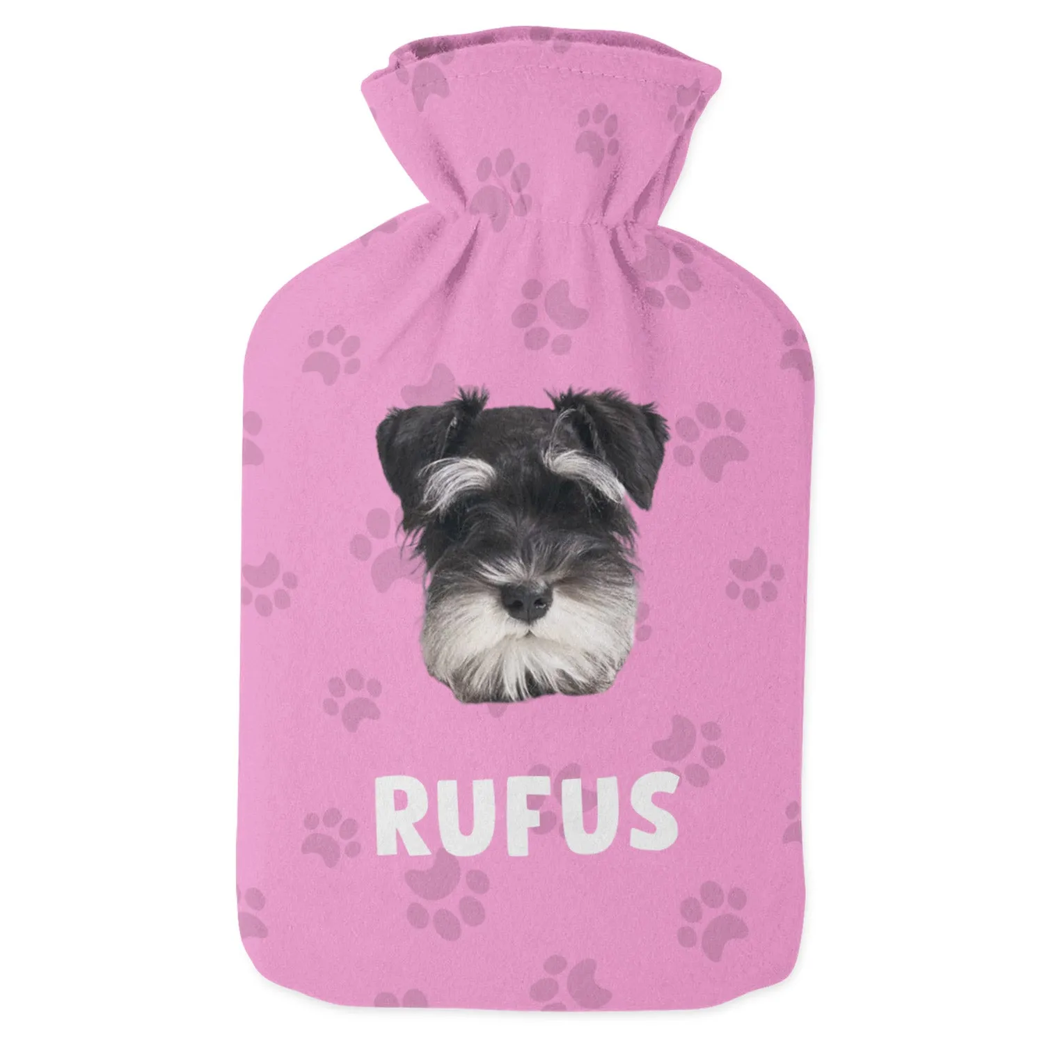 Photo Text Dog Hot Water Bottle