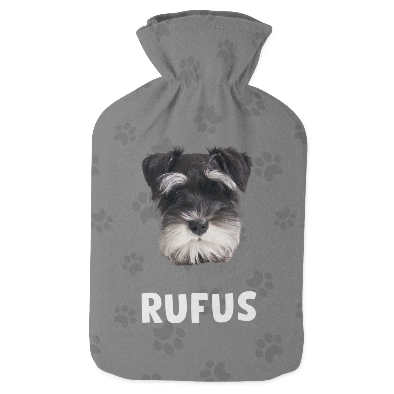 Photo Text Dog Hot Water Bottle