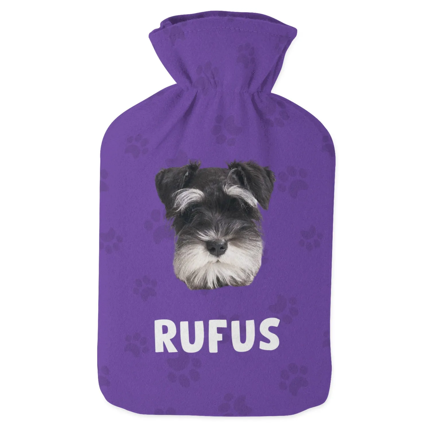 Photo Text Dog Hot Water Bottle