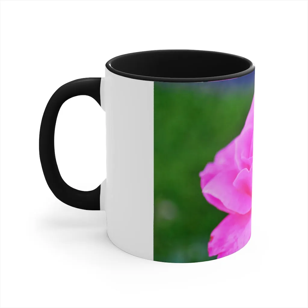 Pink Flower Accent Coffee Mug, 11oz