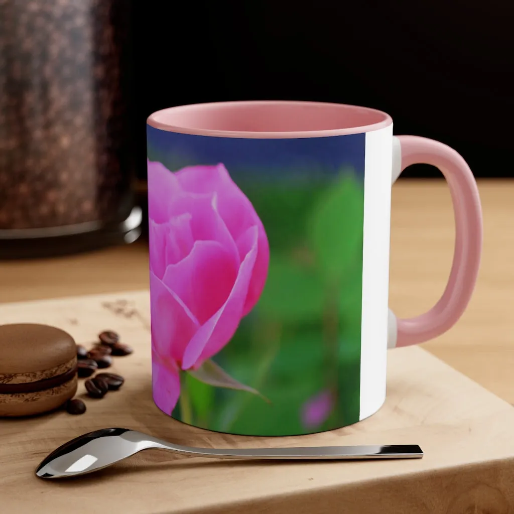 Pink Flower Accent Coffee Mug, 11oz