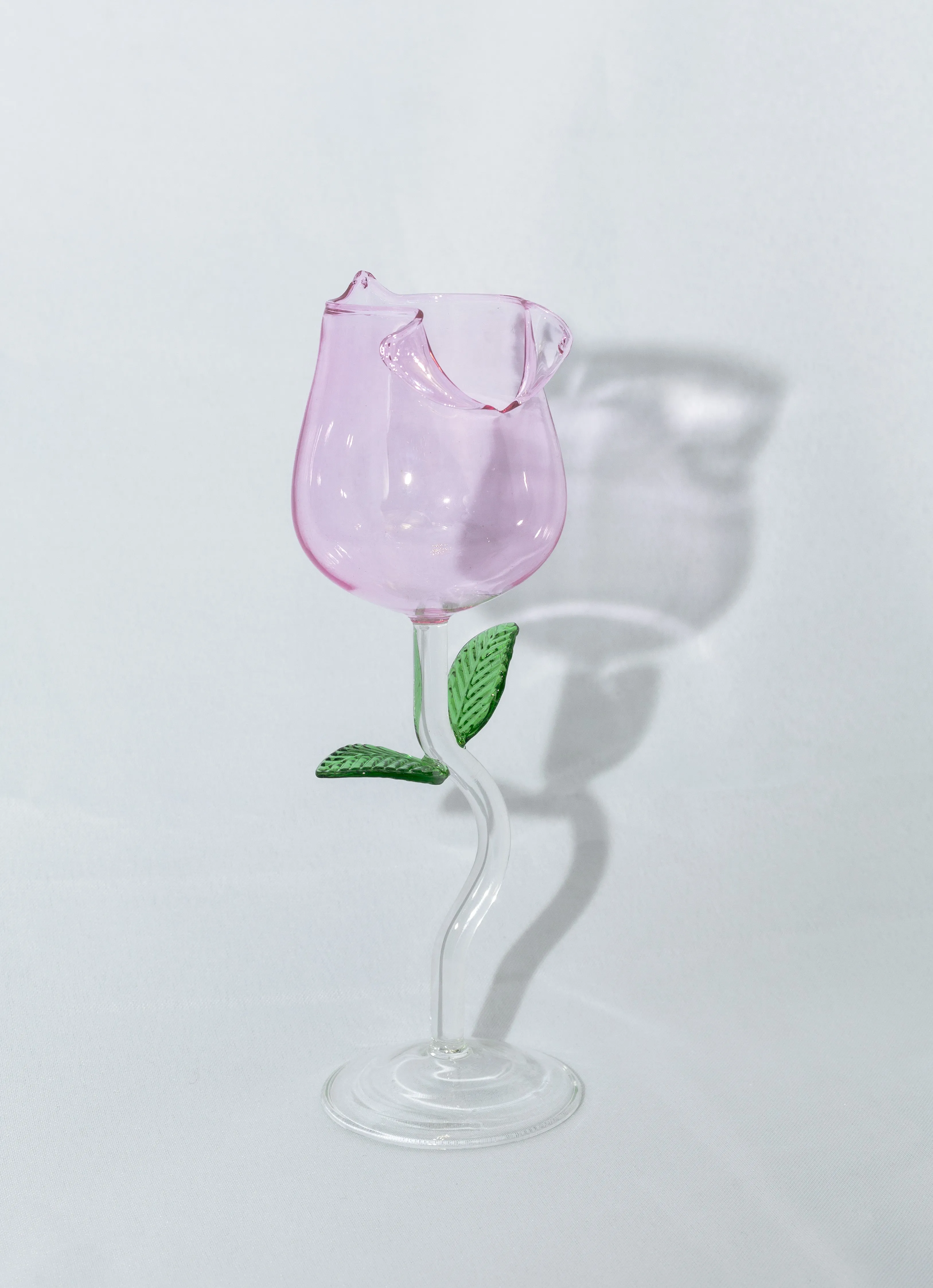 Pink Rose Wine Glass