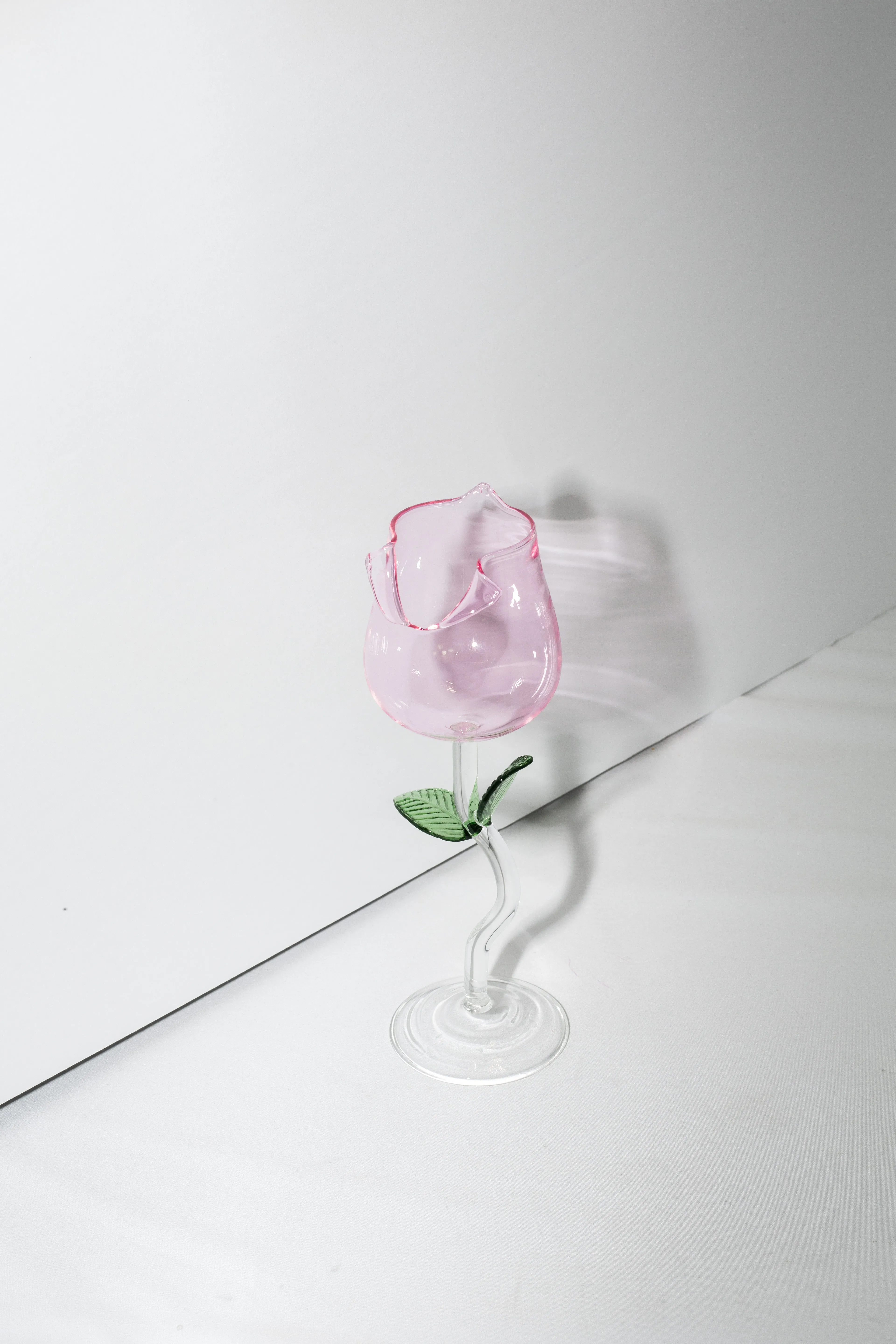 Pink Rose Wine Glass