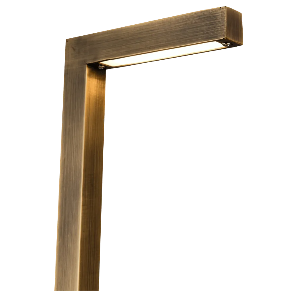 PLB10 LED Brass L-Shaped Low Voltage Landscape Lighting Path Light