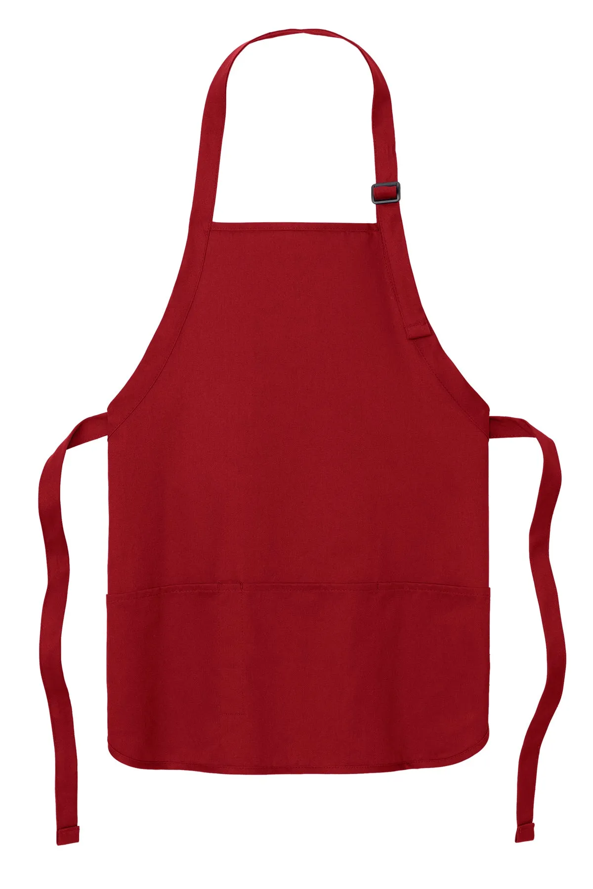 Port Authority Medium-Length Custom Aprons with Pouch Pockets, Red