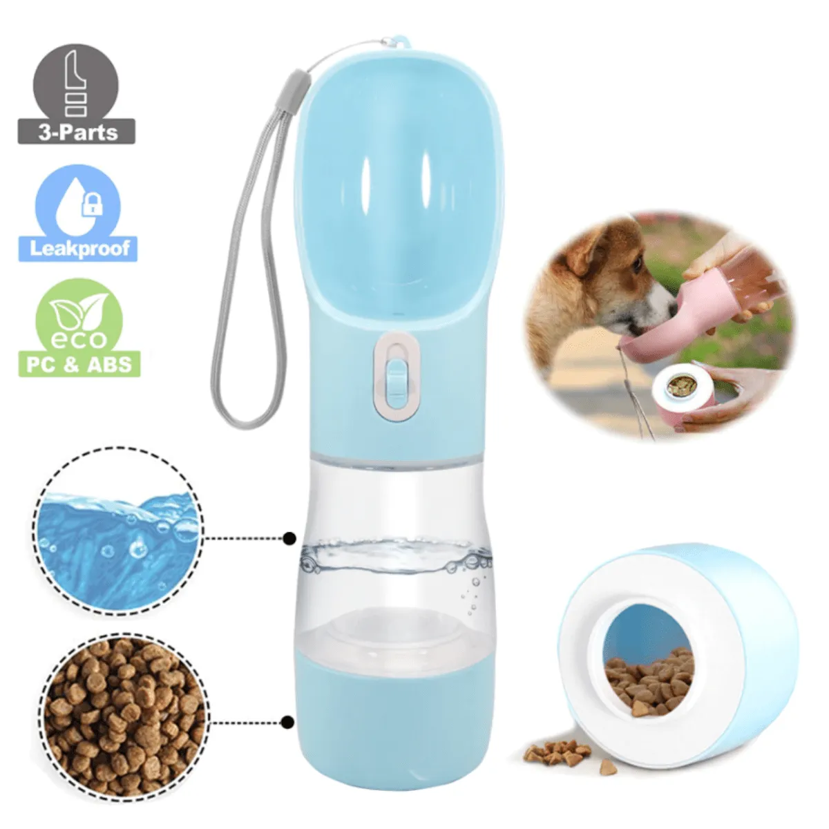 Portable Dog Water Bottle & Feeder