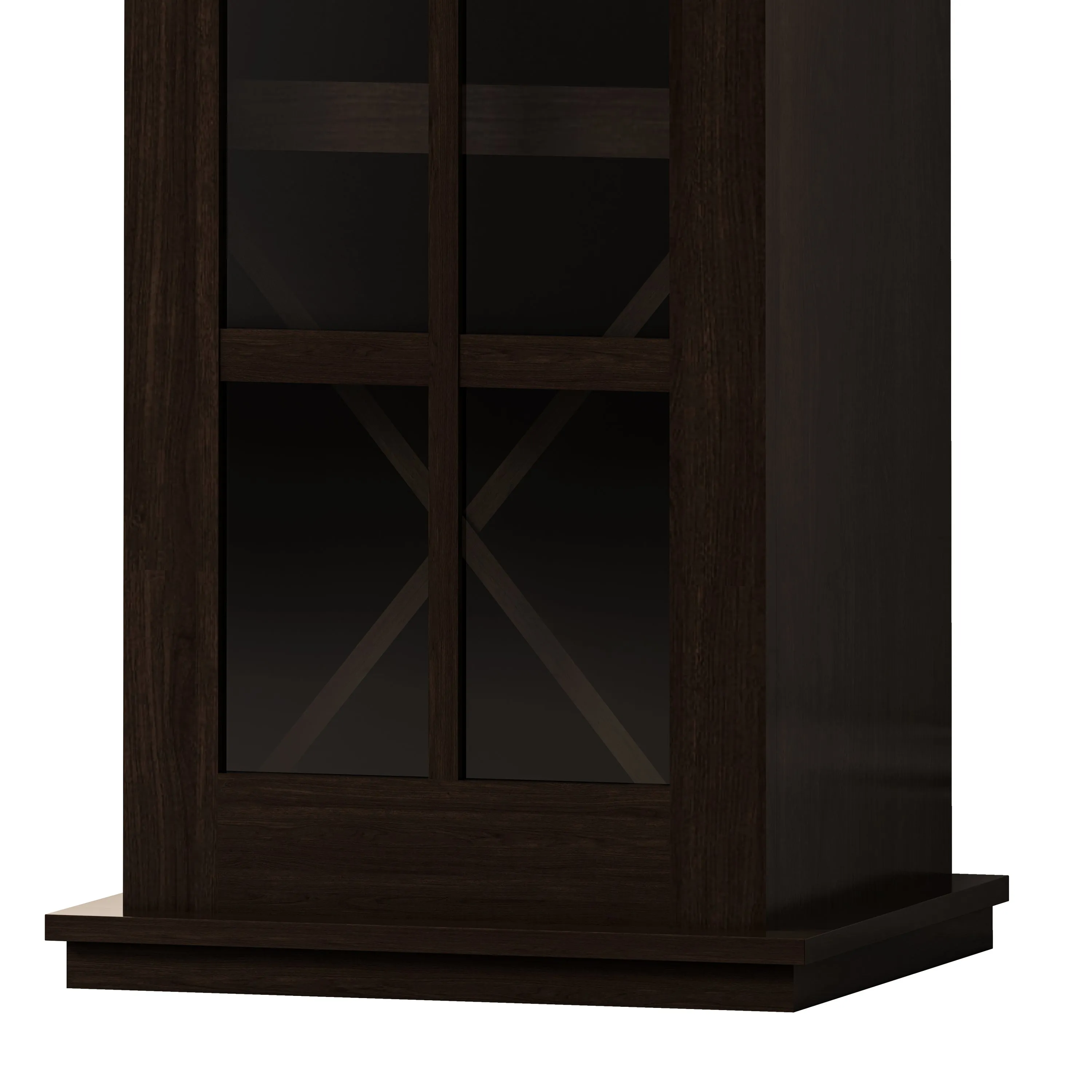 Quintero Glass Door Wine Cabinet  - Brown