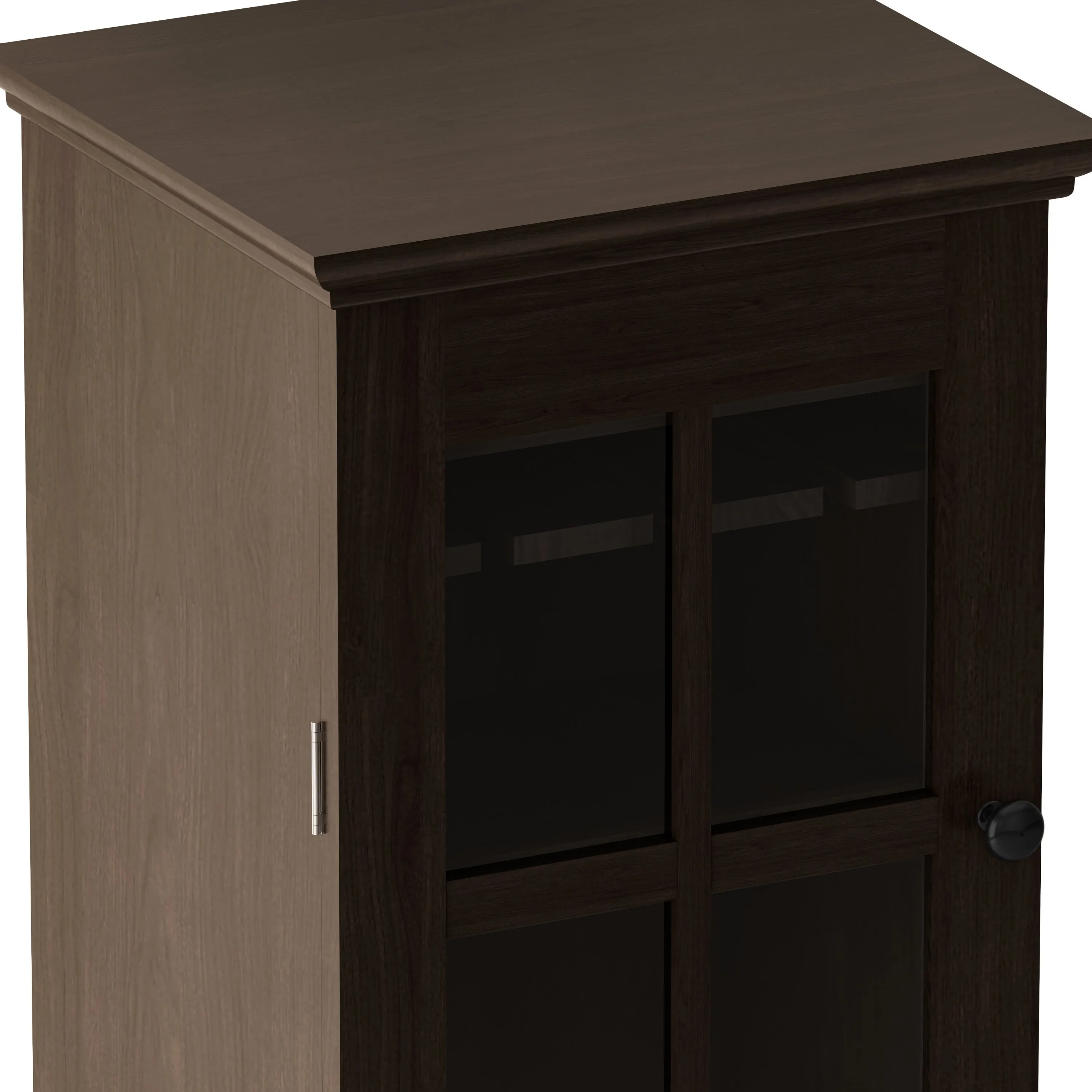 Quintero Glass Door Wine Cabinet  - Brown