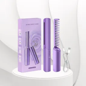 Rechargeable Hot Comb Hair Straightener Cordless