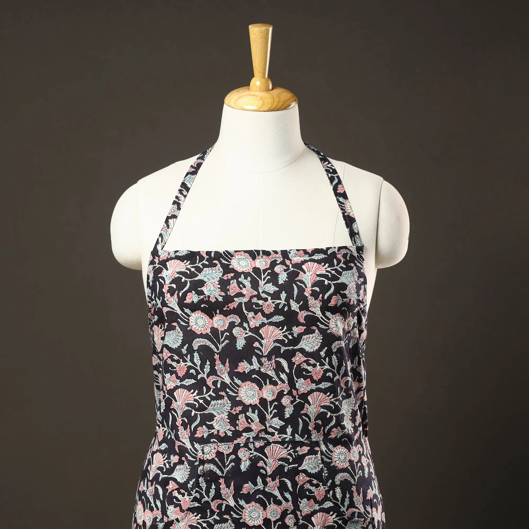 Sanganeri Block Printed Cotton Apron with Pocket 48