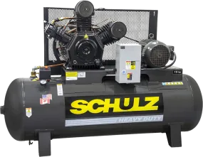 Schulz Premium Series Air Compressor 15 HP 120 gal. 2-Stage 208-230V 3-Phase Horizontal New