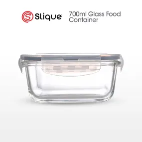 SLIQUE Borosilicate Square Glass Food Container 700ml