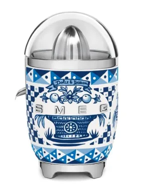 Smeg Dolce & Gabbana CJF01DGBUK Mediterraneo Citrus Juicer, Blue/White