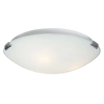 Sola L680416CW024A1 LED Flush Mount Ceiling Light, Chrome, 24W, 2280 Lumen, 16" Dimmable, White Glass, ENERGY STAR Certified