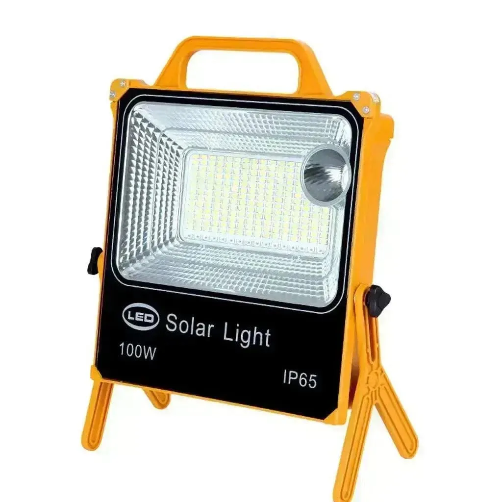 Solar Emergency Rechargeable Portable Flood Lights For Home Outdoor Garden Waterproof Camping Lamp (Cool White)