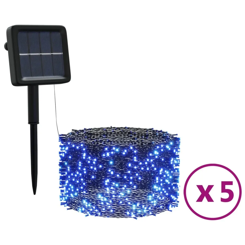 Solar Fairy Lights 5 pcs 5x200 LED Blue Indoor Outdoor