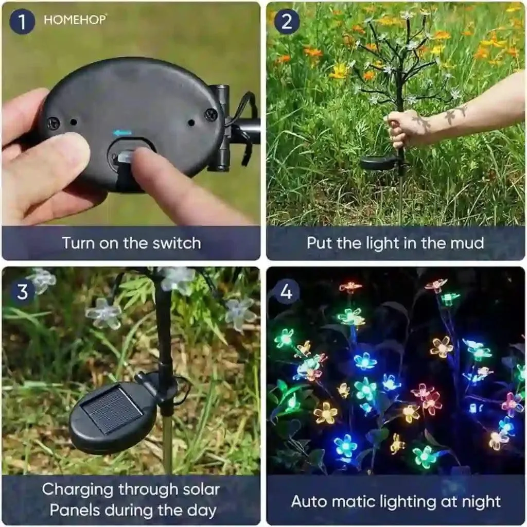 Solar Flower Decoration for Home, Parties, and Garden Nights with LED Lights (Warm Colour)(Renewed)