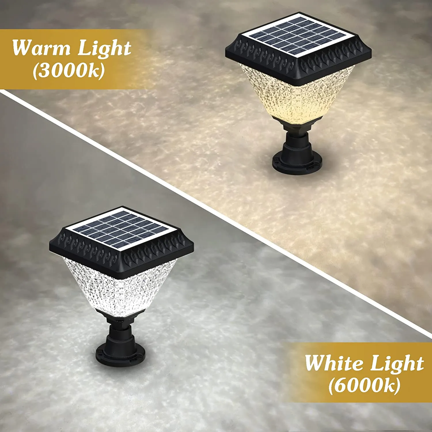 Solar Post Light Warm White/Cool White - TTSGL2WCW