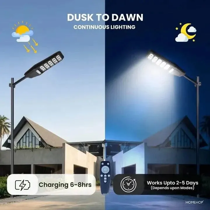 Solar Road Light Waterproof Motion Sensor Lamp for Outdoor Home Garden with Remote Control (300W)