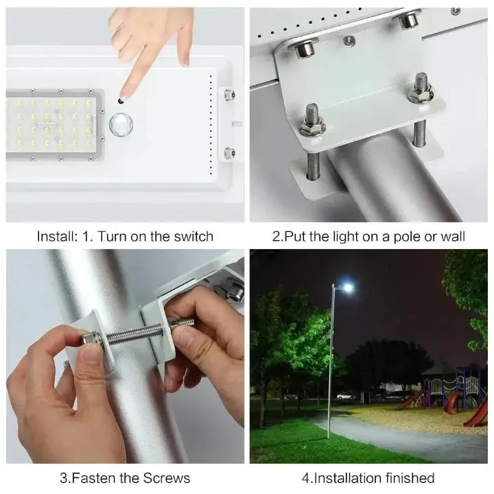 Solar Street Light Outdoor Waterproof Lamp For Home, Garden With Remote (White, 80W)