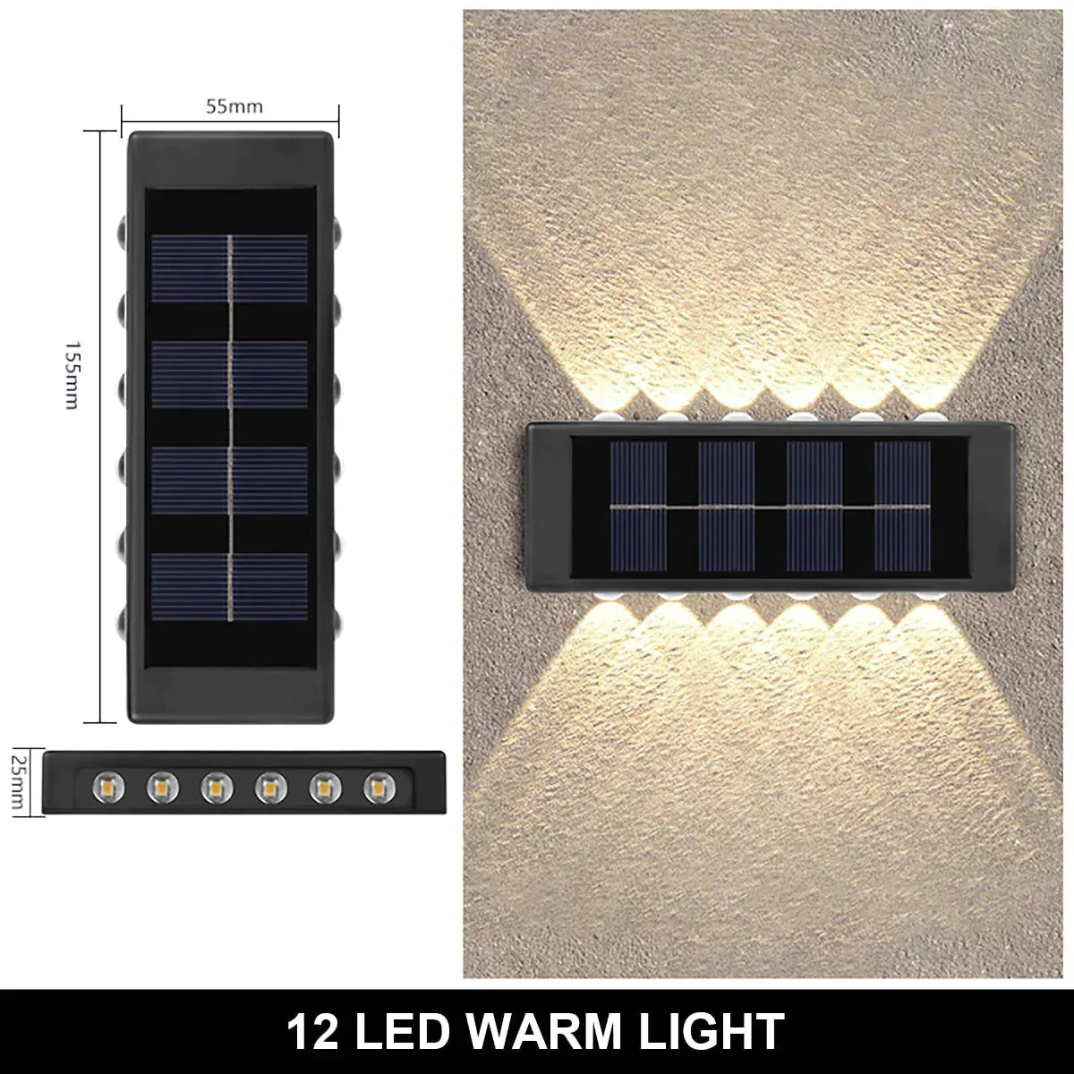 Solar Wall Lamp Outdoor Waterproof Up And Down Luminous Lighting