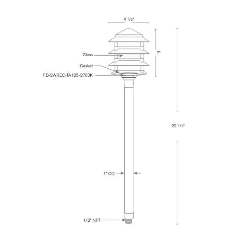 SPJ Lighting SPJ12-02B-CB 2W LED Pagoda Light