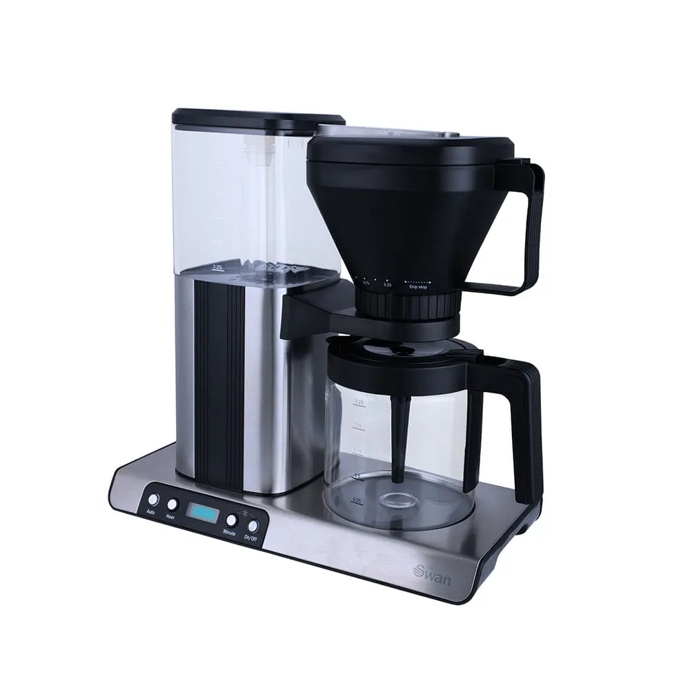 Swan Drip and Cold Brew Coffee Maker with 4 Double wall Cappuccino Glasses