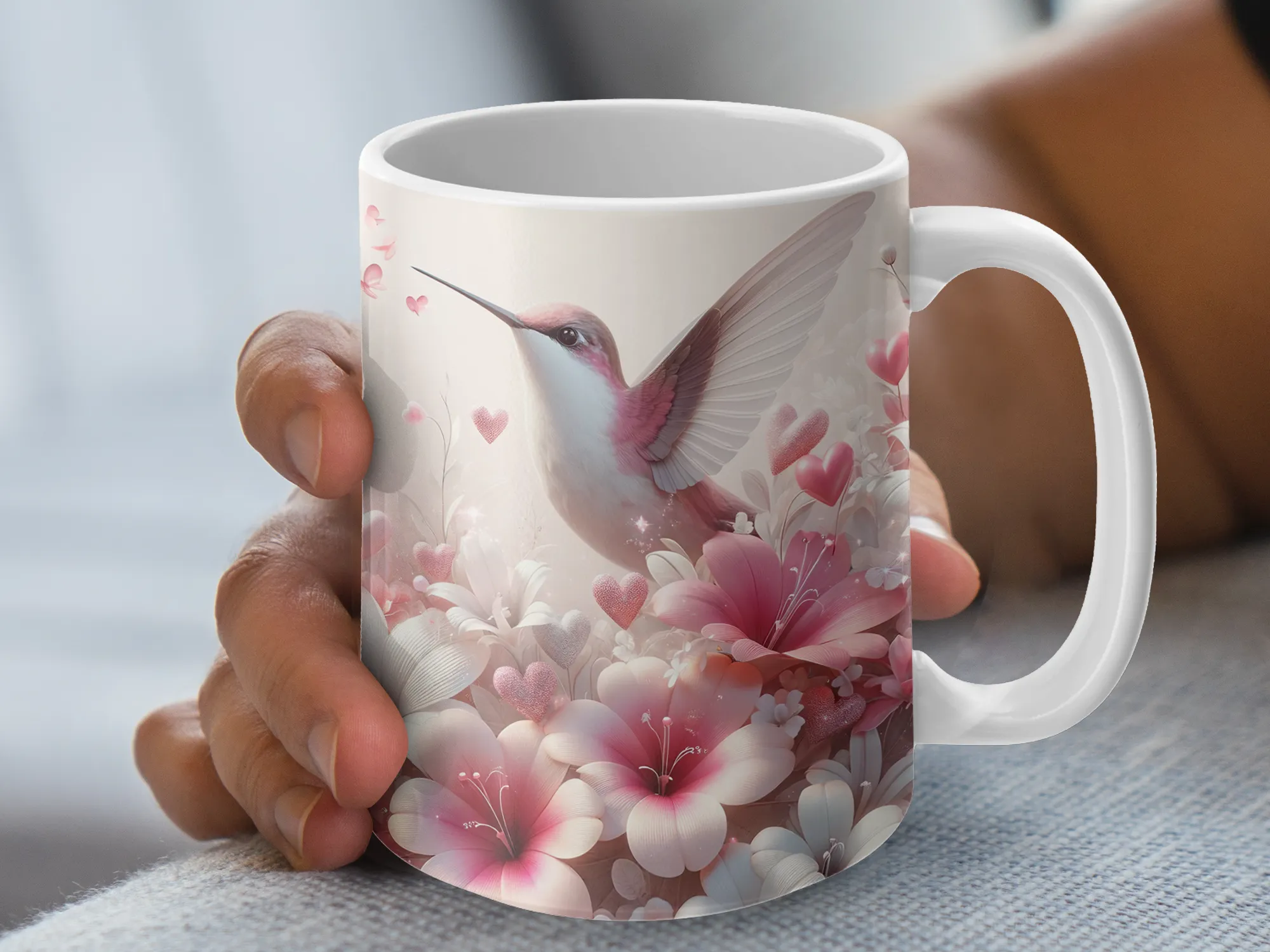 Sweet Hummingbird Flowers Coffee Mug, Hummingbird Gift, Hummingbird Lover Gift, Hummingbird Mug, Bird Lover Gift Bird Mug, Bird