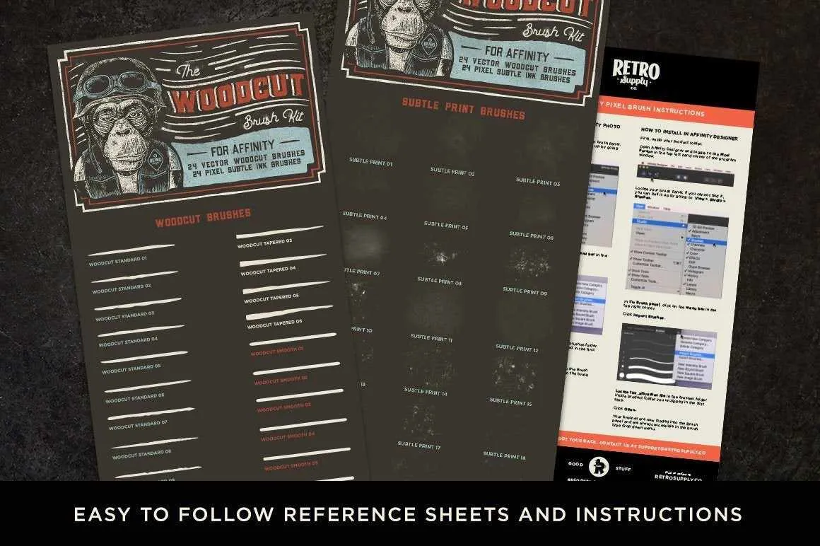 The Woodcut Brush Kit for Affinity Designer