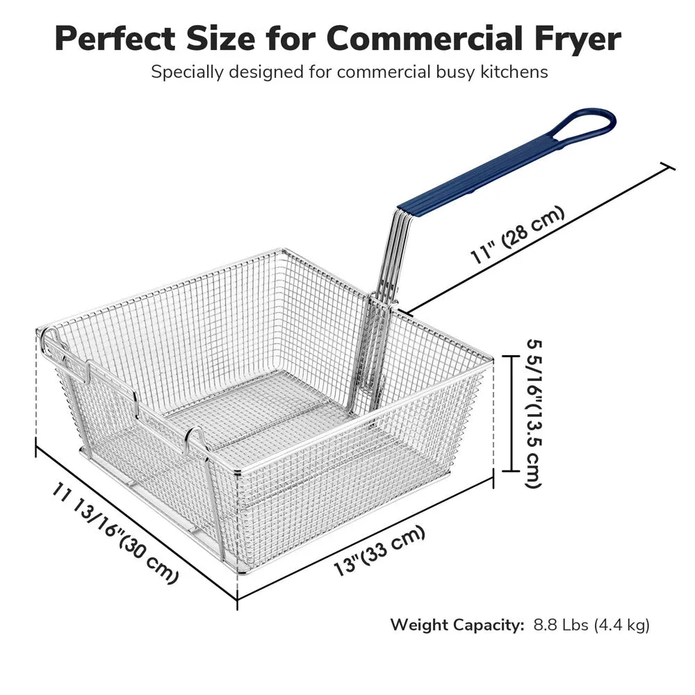 TheLAShop 13" Large Fryer Basket Replacement 8.8 lbs Capacity