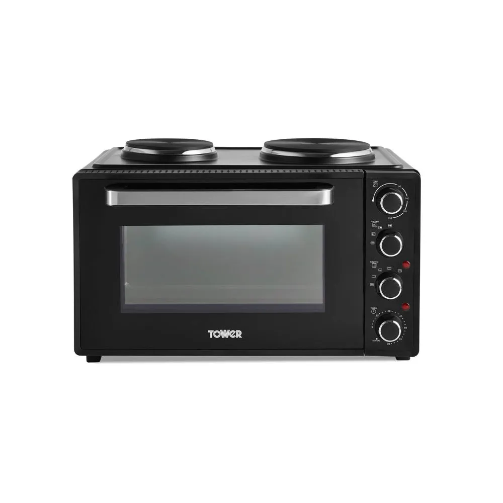 Tower Mini Oven with Hot Plates 42L  - Black