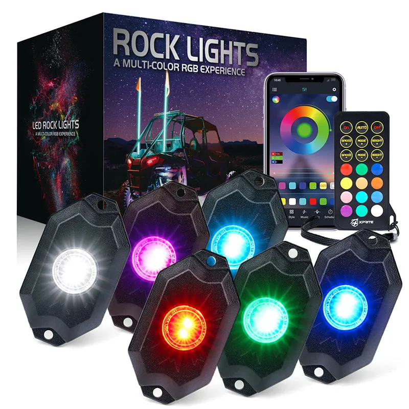 Trophy Series RGB   Pure White LED Rock Lights with Bluetooth and Remote Control