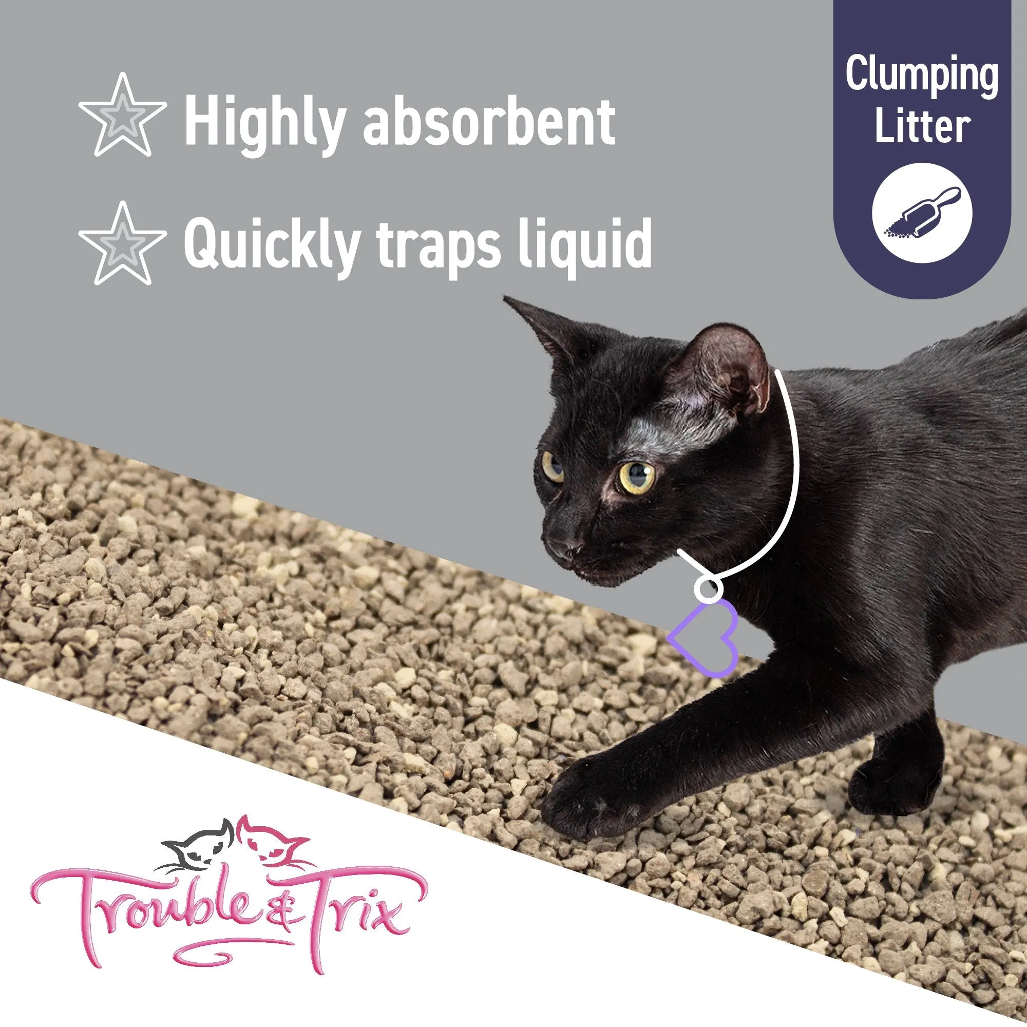 Trouble and Trix Odour Neutralising Baking Soda Clumping Cat Litter 15L/12.8kg