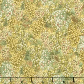 Tuscan Delight - Packed Grapes Green Yardage