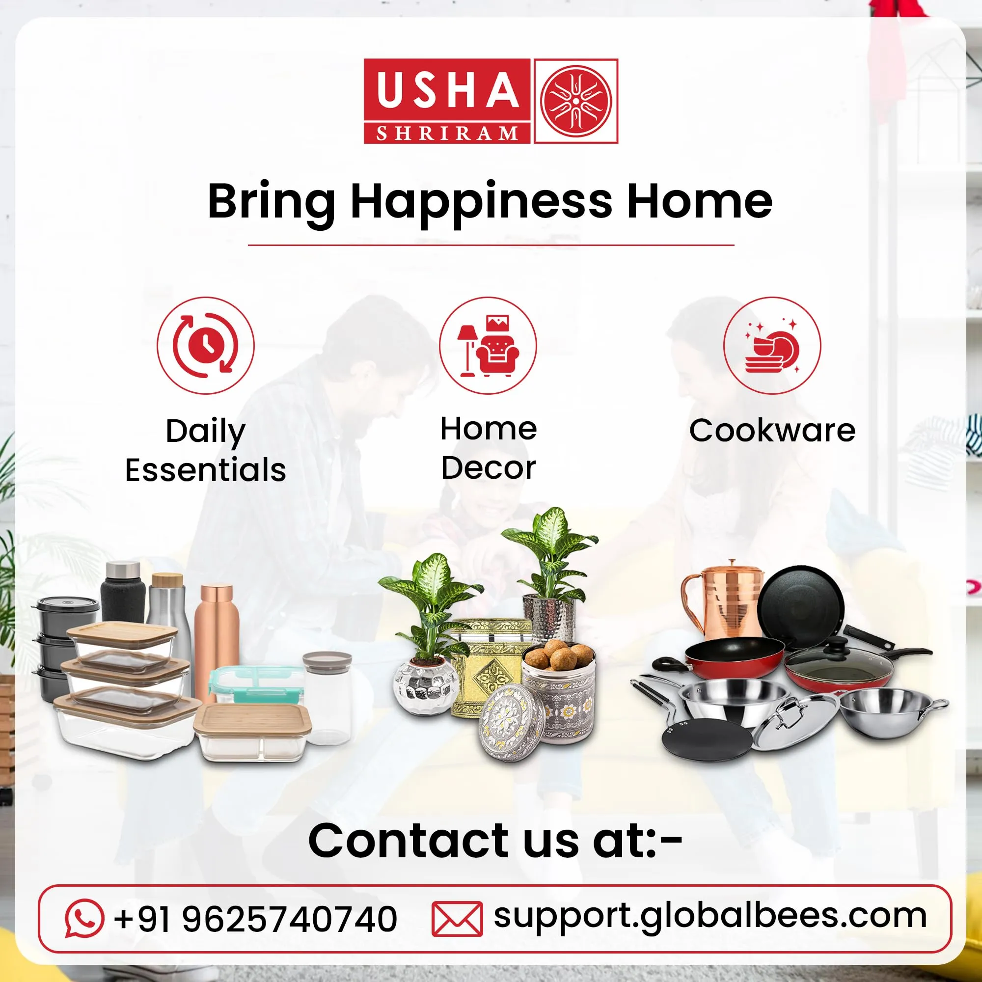 USHA SHRIRAM Borosilicate Baking Tray With Bamboo Lid (3Pcs)| Baking Dish For Microwave Oven | Microwave Oven Safe Baking Pan | Bake & Serve Dish | Square Loaf Baking Dish (Square)