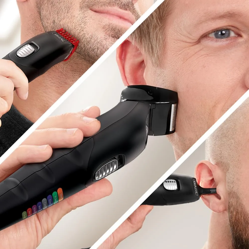 Wahl 8-in-1 Colour Trim Multigroomer - Cordless Body & Beard Trimmer with 4 Heads, Rechargeable