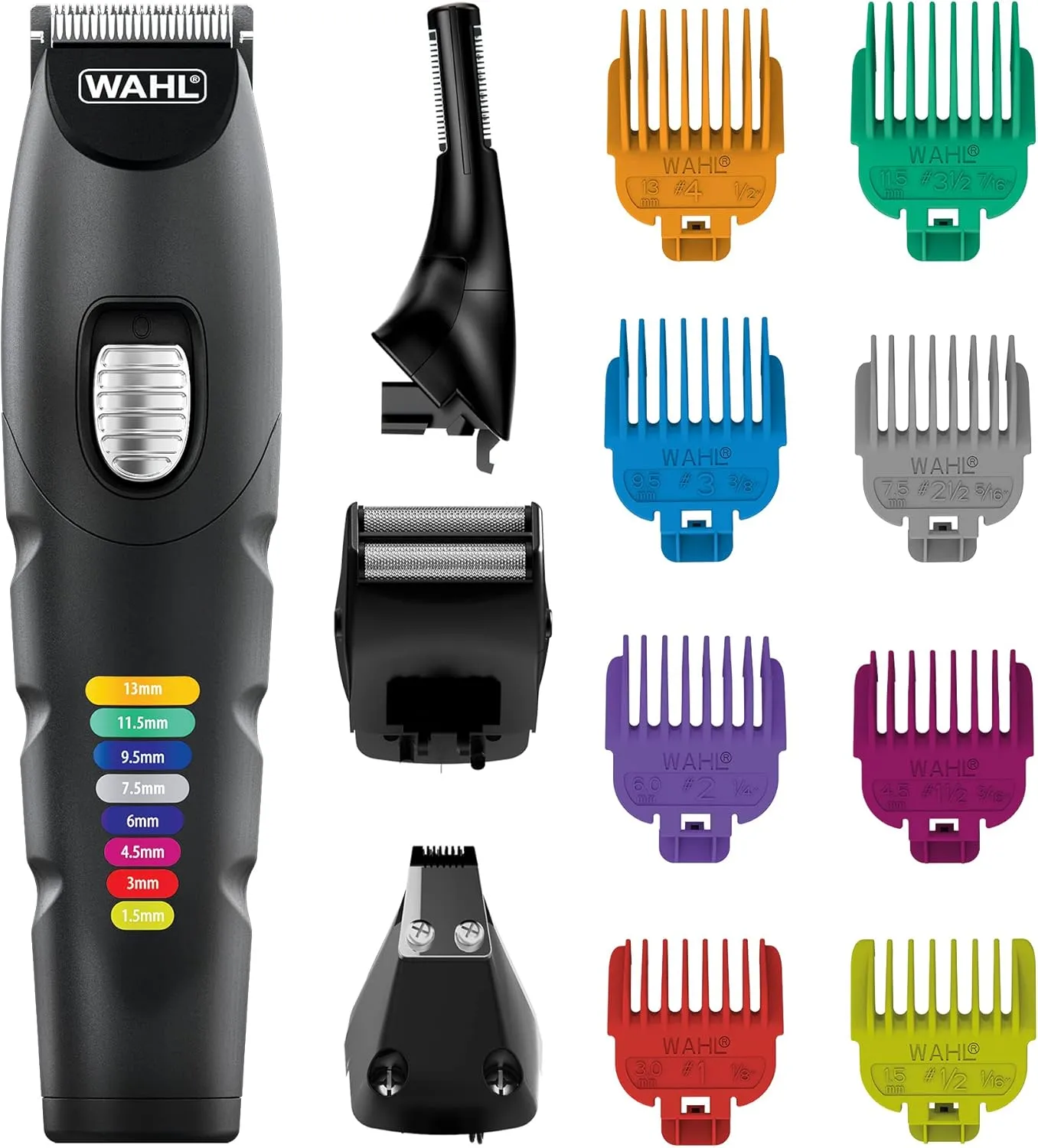 Wahl 8-in-1 Colour Trim Multigroomer - Cordless Body & Beard Trimmer with 4 Heads, Rechargeable