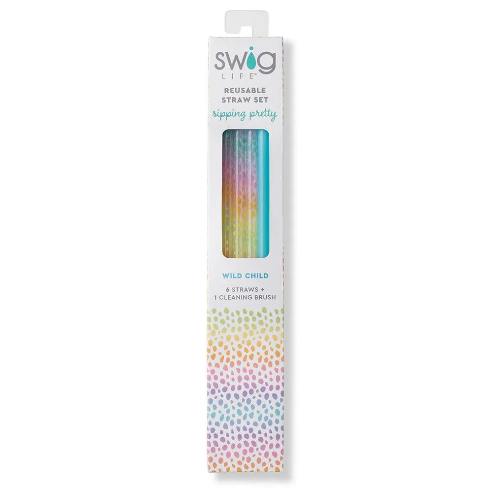 Wild Child   Aqua Reusable Straw Set