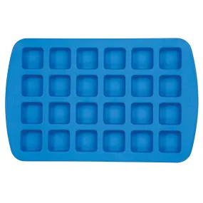 Wilton Easy-Flex Silicone Bite Size Square Baking Mold, Blue, 24 Cavity