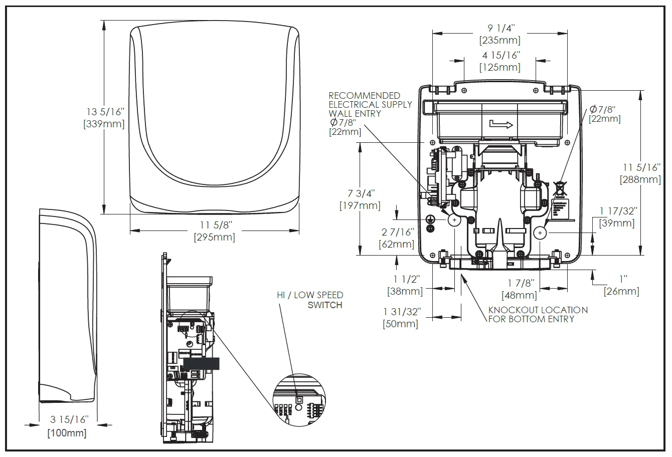 WORLD DRYER® Q-973 VERDEdri™ Hand Dryer ***DISCONTINUED*** Replaced by the Q-973A2