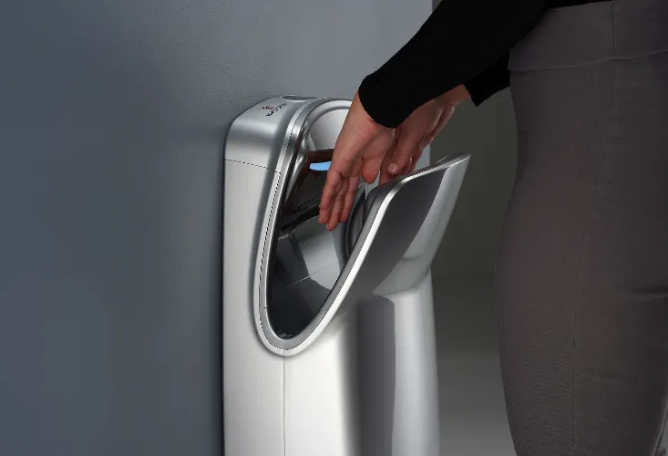 WORLD DRYER® V-649A VMAX® V2 - High-Speed, Surface-Mounted, Vertical Hands-Down-In 110V/120V SILVER (Replaces the Discontinued V-629A, V-639A, and V674A)