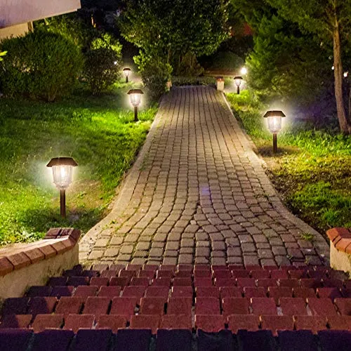 XMCOSY  Solar Lights Outside - 4 Pack Solar Pathway Lights Outdoor Waterproof IP65, Auto On/Off 10-40 LM Dimmable Solar Landscape Lighting for Outside Yard Lawn Driveway Walkway Sidewalk (Warm White)