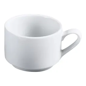 Yanco AC-23 ABCO 7 Oz White Porcelain Stackable Coffee/Tea Cup, Pack of 36